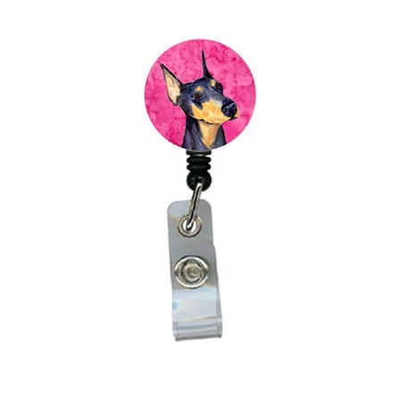 Carolines Treasures Doberman Retractable Badge Reel Or Id Holder With Clip SS4771-PK-BR